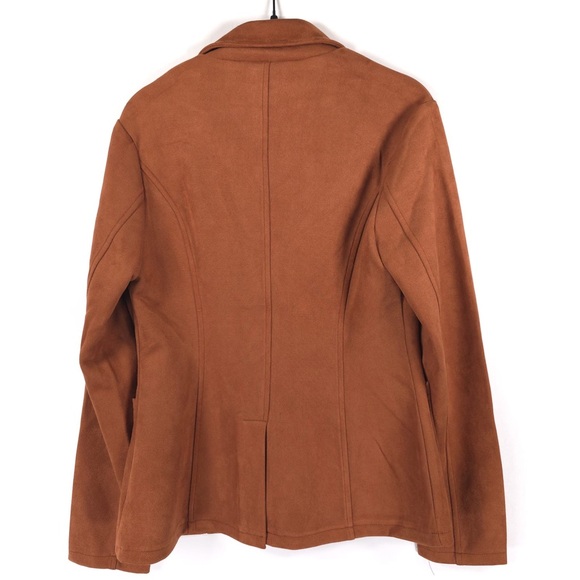 NWT ANTHROPOLOGIE SOLITAIRE Faux Suede Blazer Jacket 1‎ Button Pockets SMALL - Picture 3 of 11